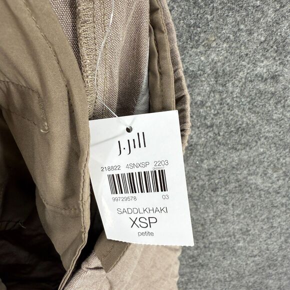 New J. Jill Pants Women PXS Petite Beige Mid Rise Flat Front Linen Stretch - Picture 7 of 9